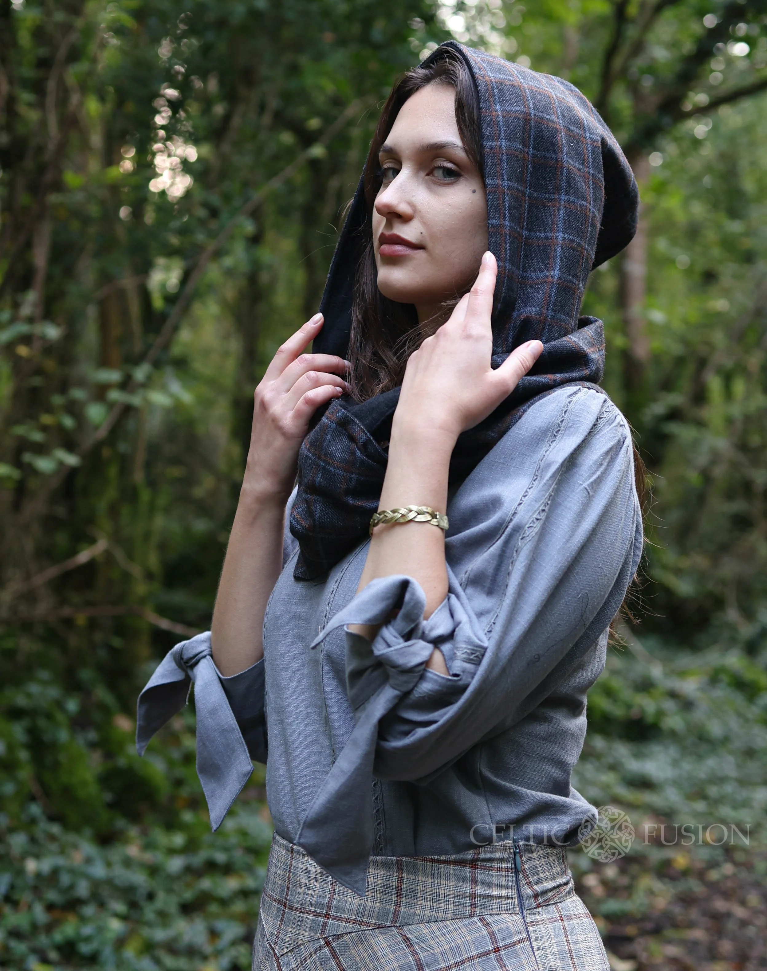 margarines hooded scarf blue フードスカーフ Margarines Hooded Scarf 